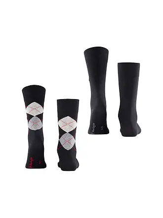 BURLINGTON | Chaussettes homme EVERYDAY, lot de 2, tailles 40-46, anthracite chiné. | schwarz